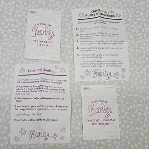 1998 Electronic Furby Model 70-800 Instruction Manual Dictionary Only